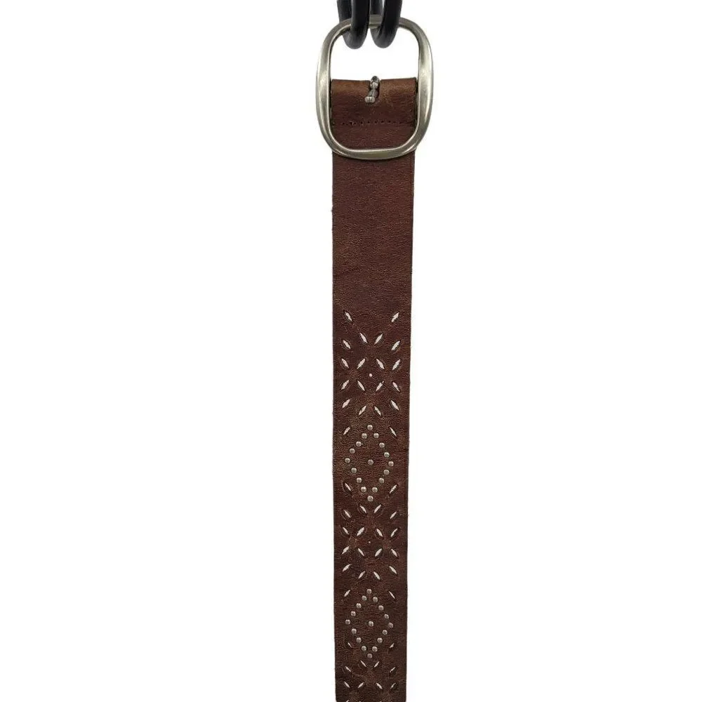 Vtg Belt Leather Brown 1.5